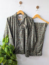 Green Petals Linen PJ Set