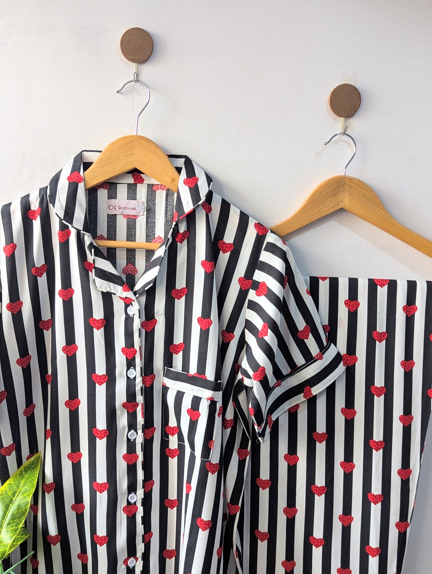 Lining Hearts Linen PJ Set - Half Sleeves