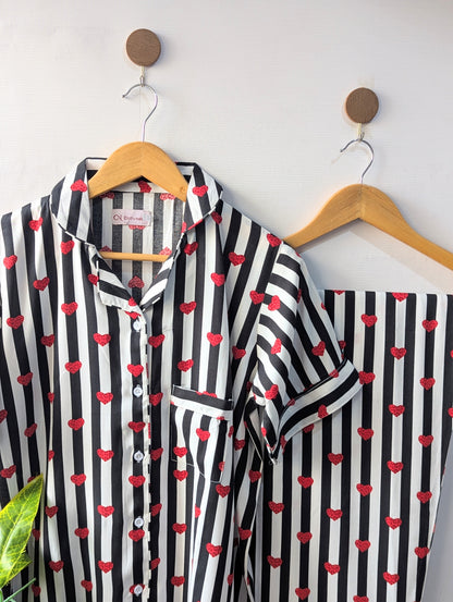 Lining Hearts Linen PJ Set - Half Sleeves