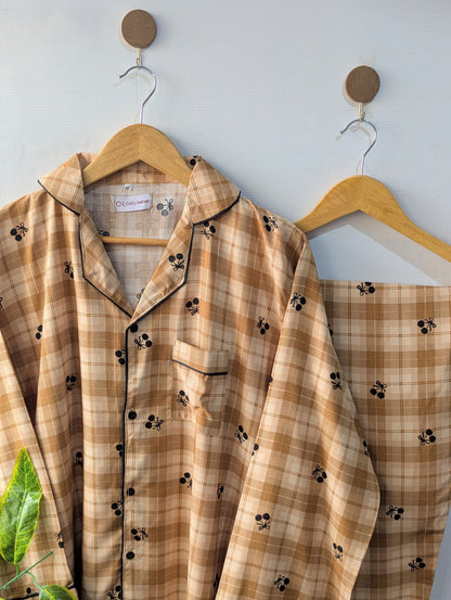 Checkered Cherry Linen PJ Set