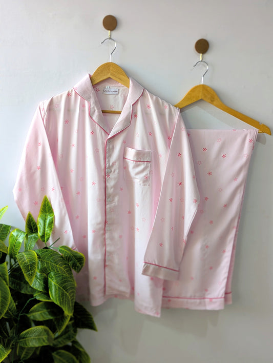 Pink Little Stars Linen PJ Set