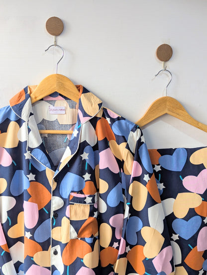 Cute Hearts Linen PJ Set