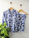 Blue Leafs Linen PJ Set