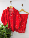 Red Polka Floral Linen PJ Set