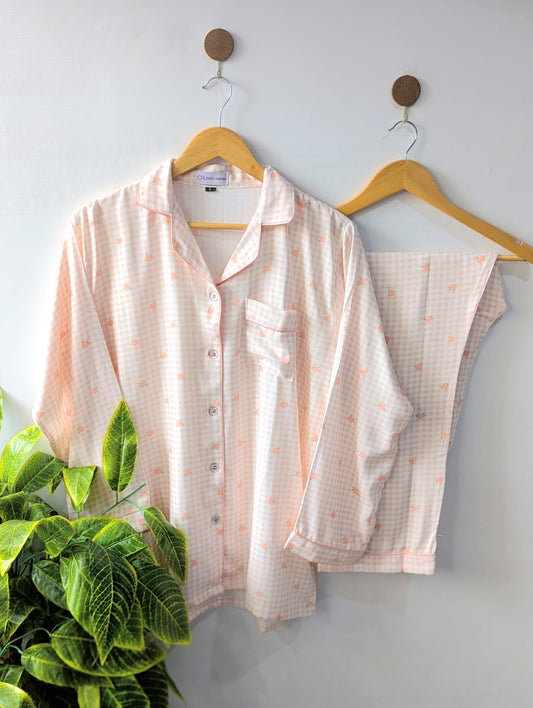 Peach Garden Linen PJ Set
