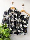 Black Petals Linen PJ Set