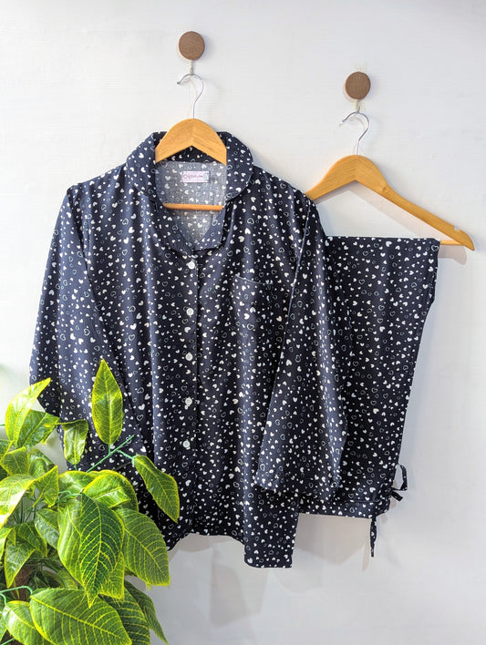 Dark Little Hearts Linen PJ Set