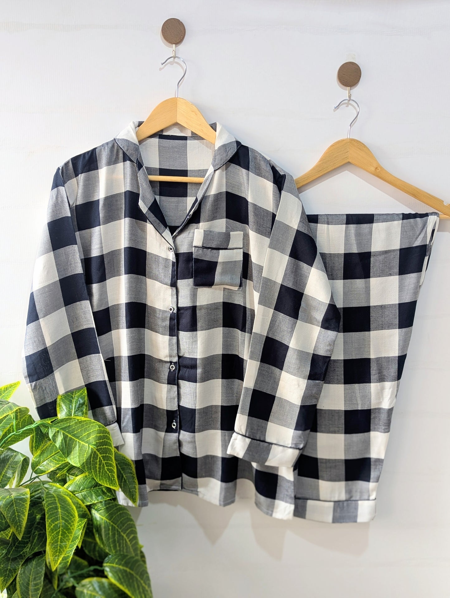 Mono Checkered Linen PJ Set