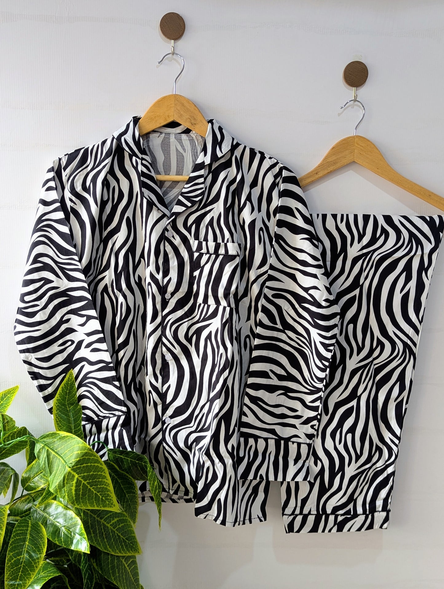 Zebra Lines Linen PJ Set