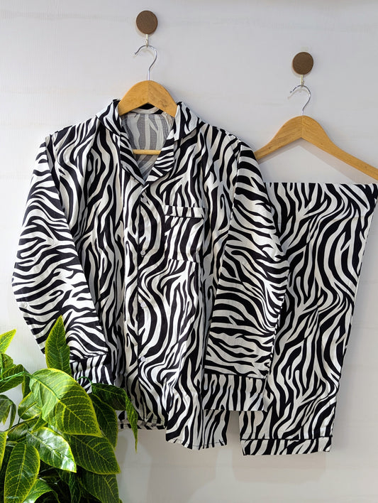 Zebra Lines Linen PJ Set