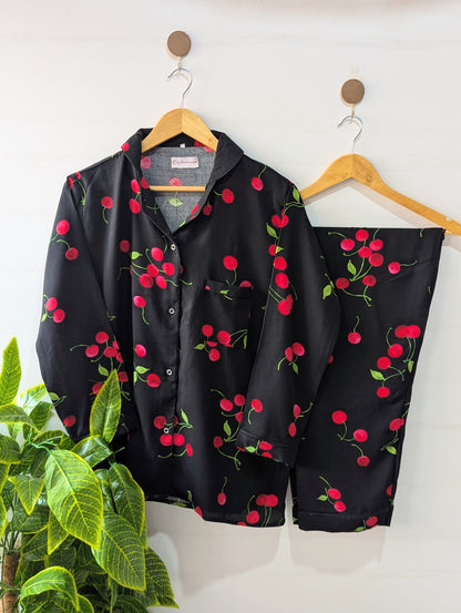 Black Cherry Linen PJ Set