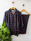 Black & Pink Love Linen PJ Set