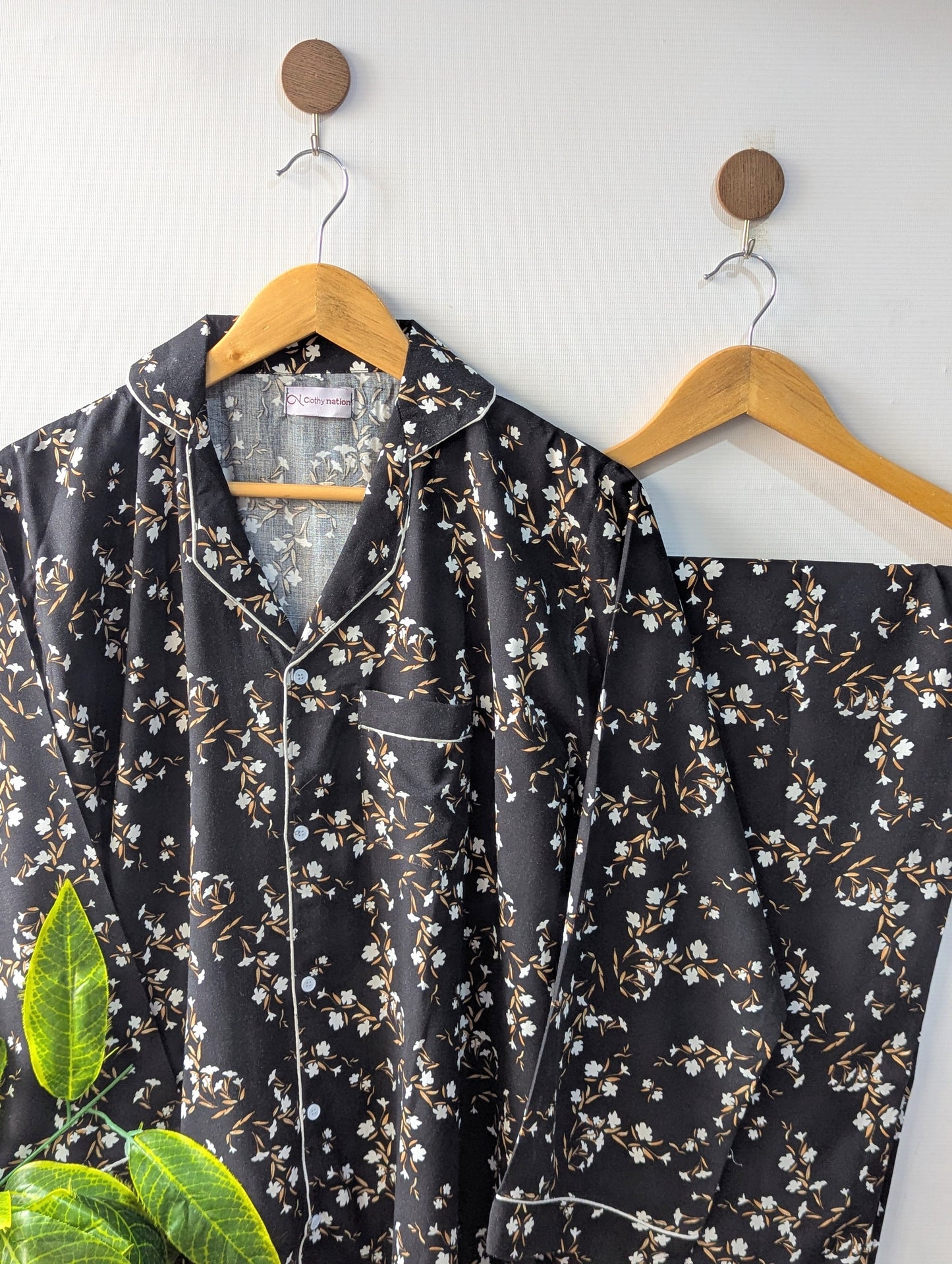 Dark Flora Linen PJ Set
