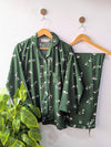 Green Florals Linen PJ Set