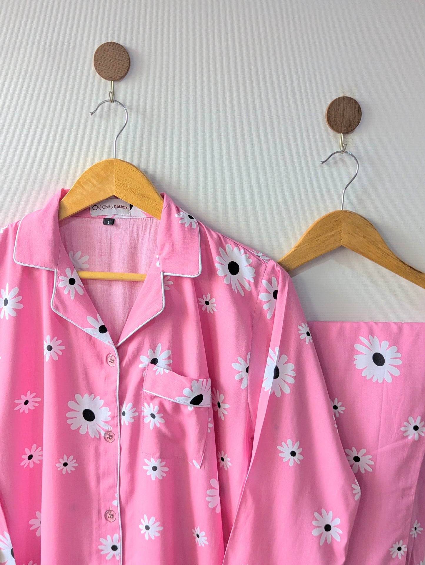 Pink Florals Linen PJ Set