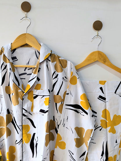Yellow Peace Linen PJ Set