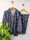 Navy Petals Linen PJ Set