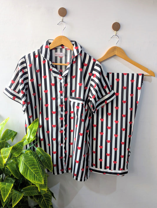 Lining Hearts Linen PJ Set - Half Sleeves