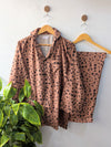 Brown Petals Linen PJ Set
