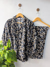 Black Butterflies Linen PJ Set