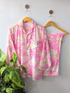 Pinkish Florals Linen PJ Set