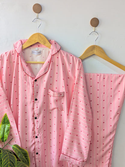 Pink Little Bows Linen PJ Set