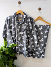 Grey Bows Linen PJ Set
