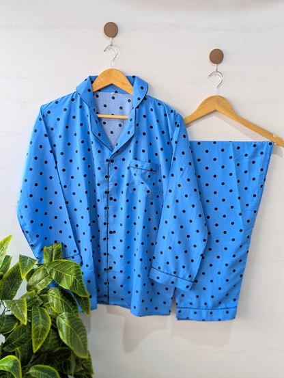 Sky Polka Linen PJ Set