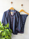 Navy Cherries Linen PJ Set