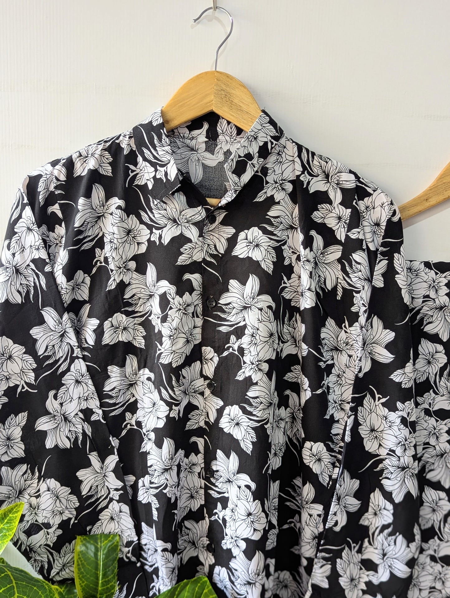 White & Black Florals Co-ord Set