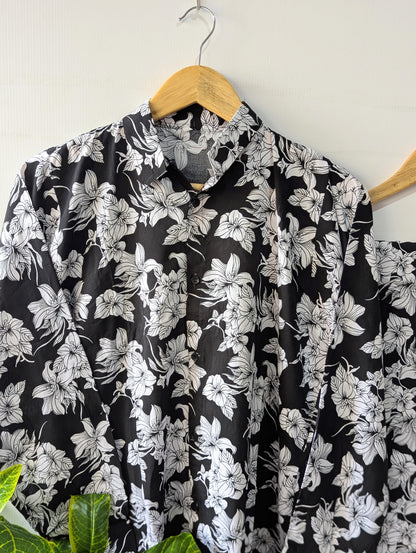 White & Black Florals Co-ord Set