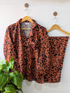 Brown Leopard Linen PJ Set