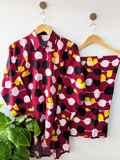 Maroon Pop Co-ord Set