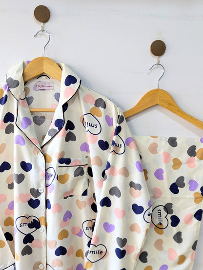Happy Hearts Linen PJ Set