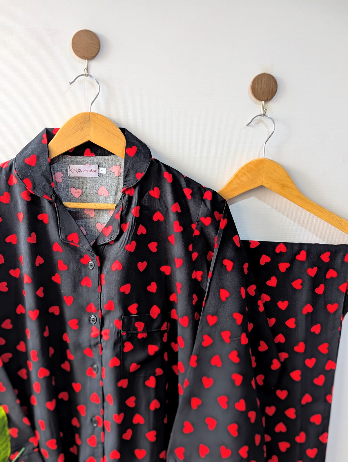 Red Hearts Linen PJ Set