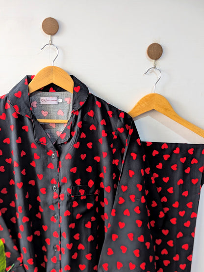 Red Hearts Linen PJ Set