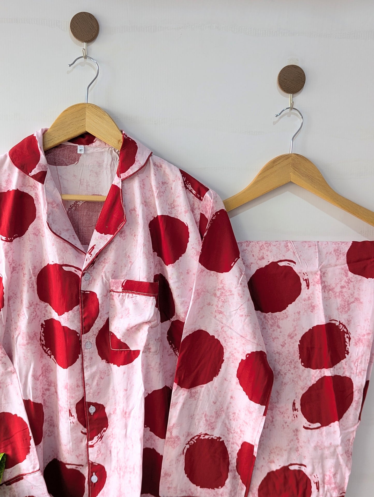 Pink Dotted Linen PJ Set