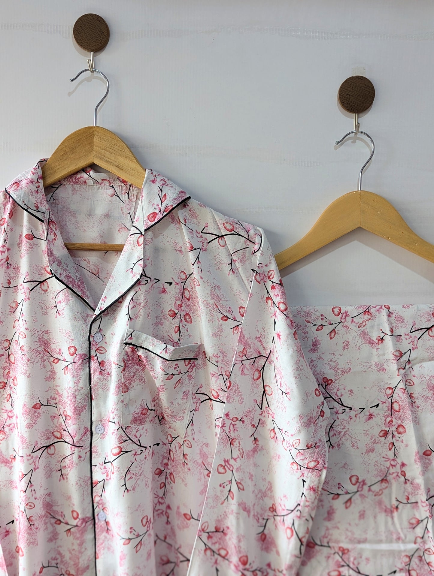 Light Pink Petals Linen PJ Set