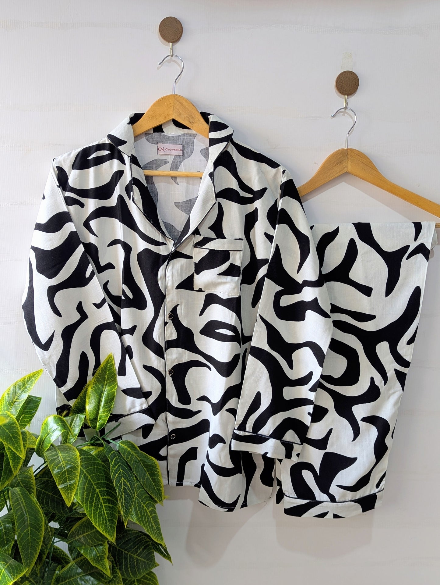 White Peace Linen PJ Set