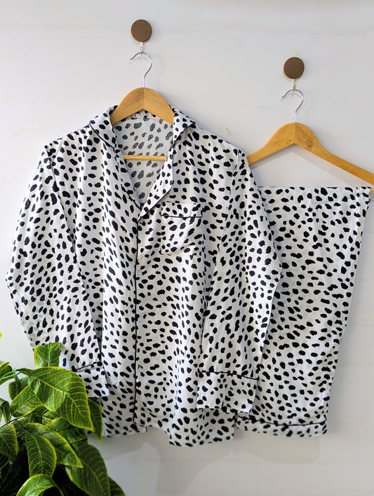 Black Spots Linen PJ Set