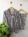 Black Lining Hearts Linen PJ Set