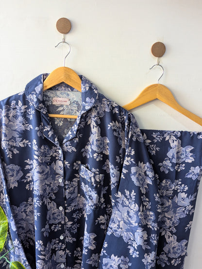 Blue Florals Linen PJ Set