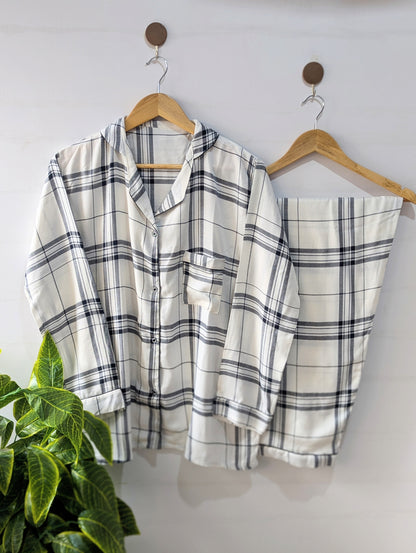 Checkered Comfort Linen PJ Set