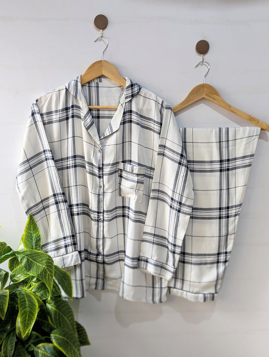 Checkered Comfort Linen PJ Set