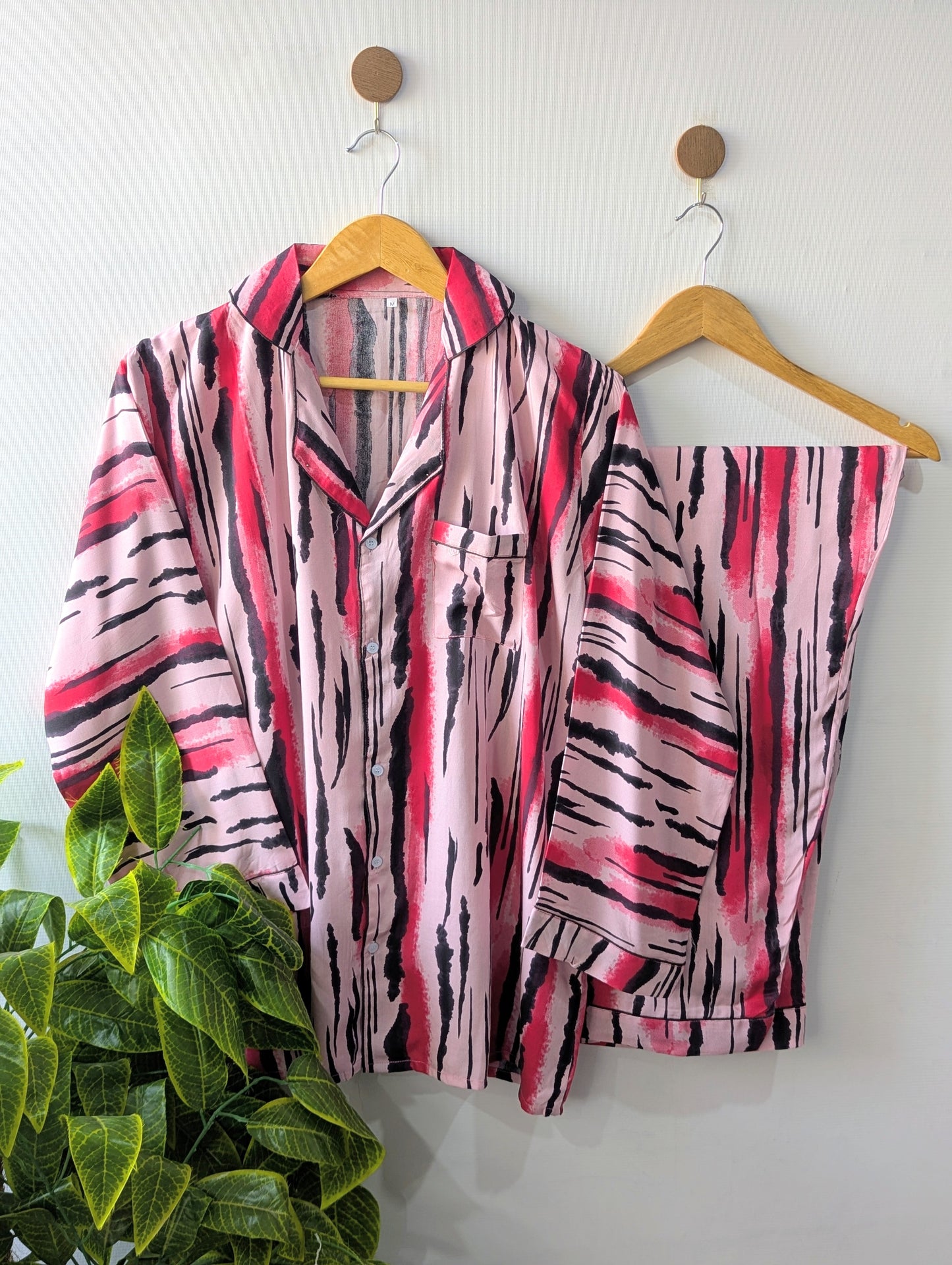 Pink Canvas Linen PJ Set