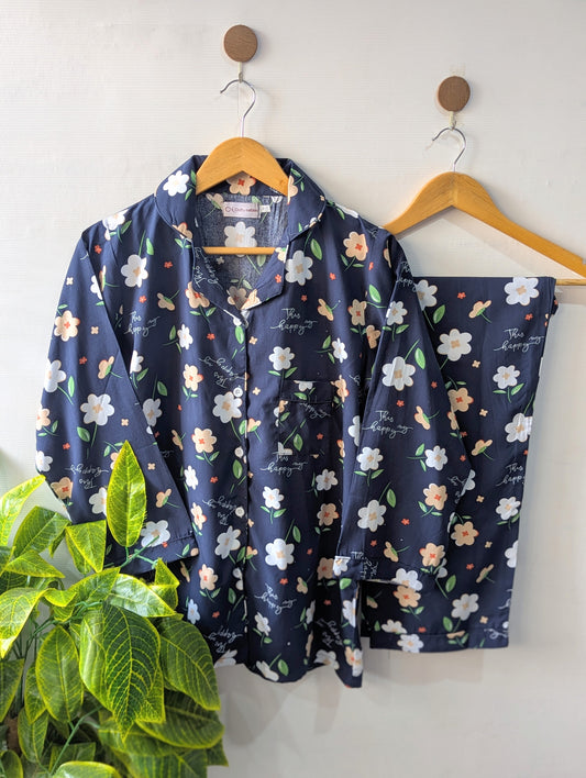 Navy Bliss Linen PJ Set