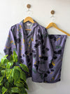 Purple Floral Linen PJ Set