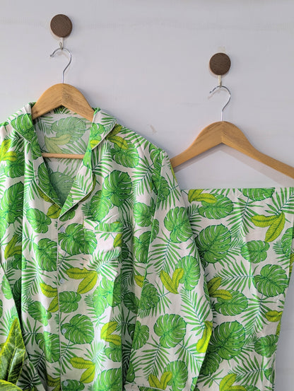 Leaf Lounge Linen PJ Set