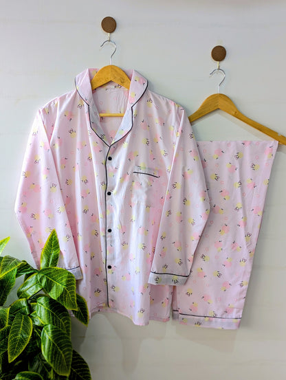 Pink Fruity Linen PJ Set