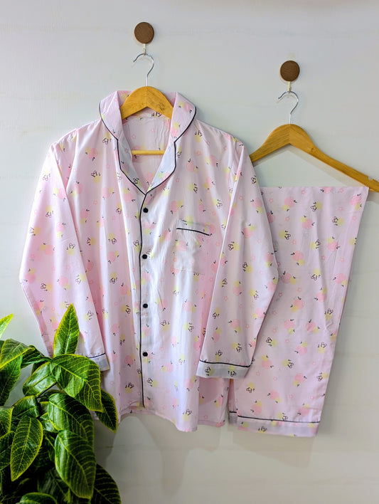 Pink Fruity Linen PJ Set